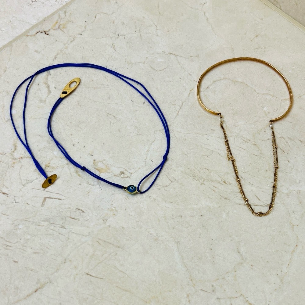 Chic Gold and Blue Women's Bracelet Set